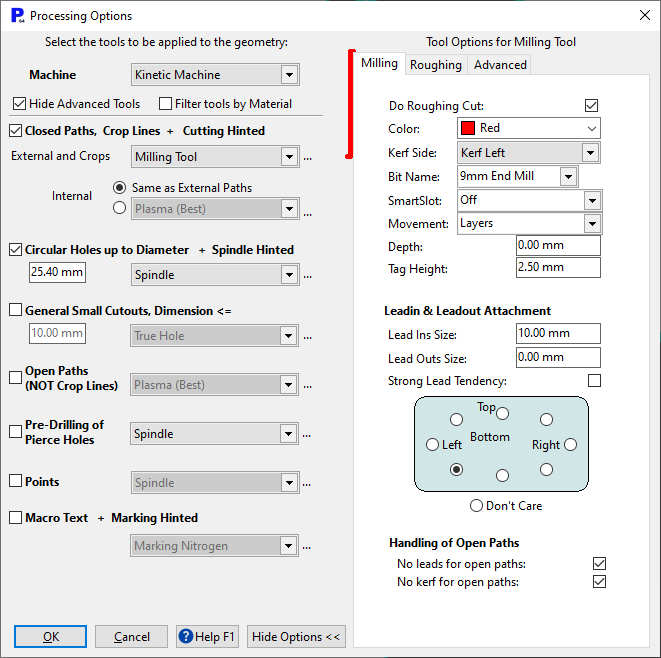 Roughing and finishing with mill processing 1