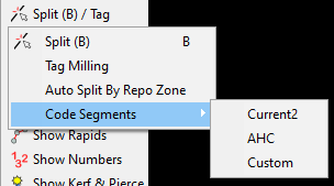 Code Segments Menu