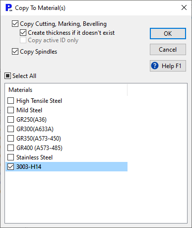 Material Families- copy to materials