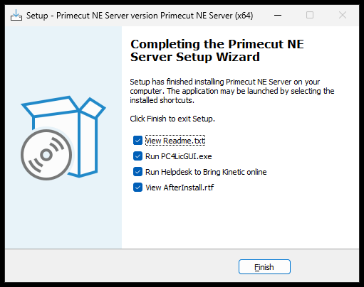 Completing the Setup wizard Completing the Setup wizard