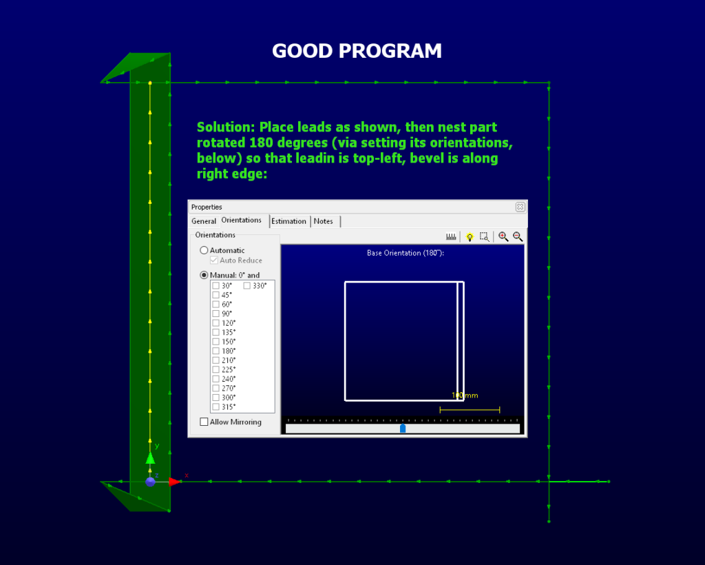 bevel orientation